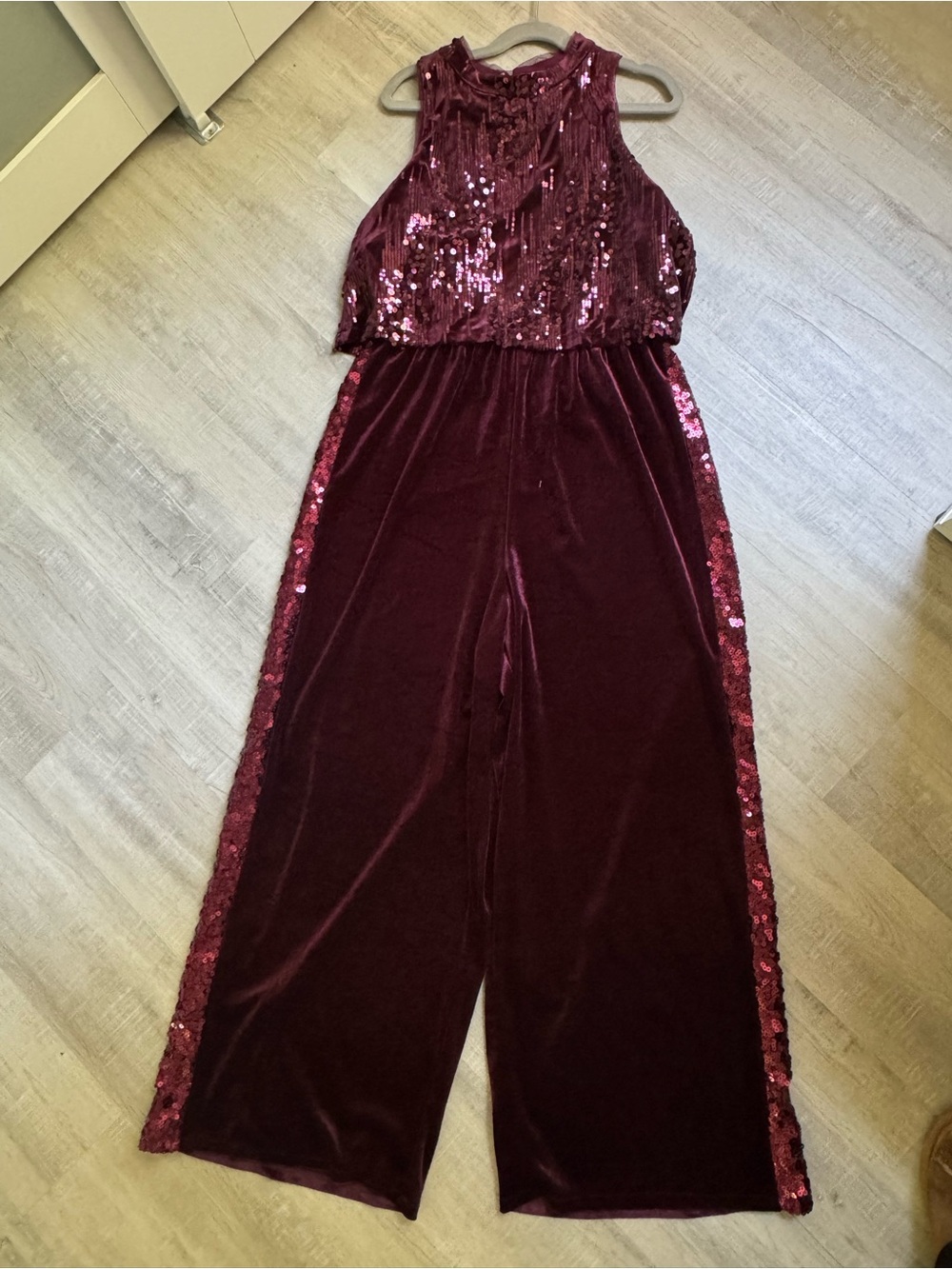 Bonnie Jean Burgundy Sequin Formal Jumper
